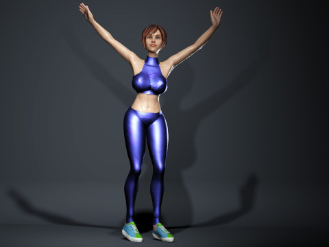 Cartoon Girl Model 3D