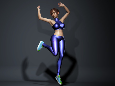 Cartoon Girl Model 3D