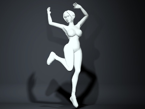 Cartoon Girl Model 3D