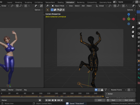 Cartoon Girl Model 3D