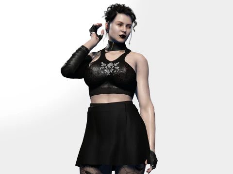 哥特女孩 3D 模型