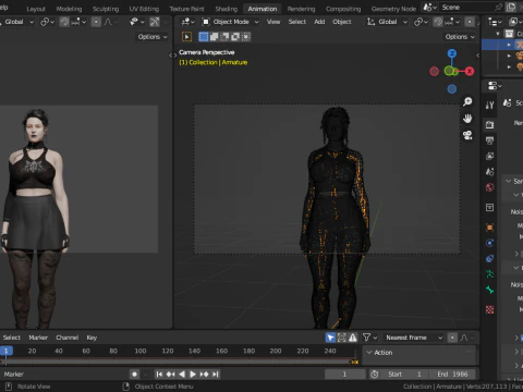 Goth Girl 3D Model