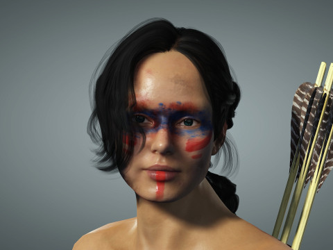 Female Apache Warrior Modelo 3D