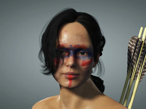 Female Apache Warrior 3D Model
