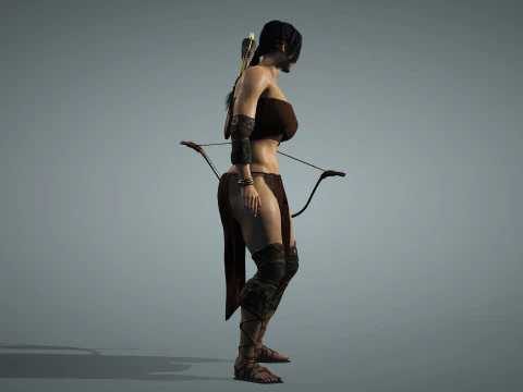 Female Apache Warrior 3D Model