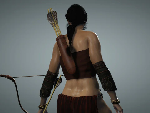 Female Apache Warrior 3D Model