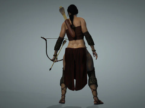 Female Apache Warrior 3D Model