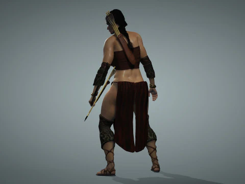 Female Apache Warrior 3D Model