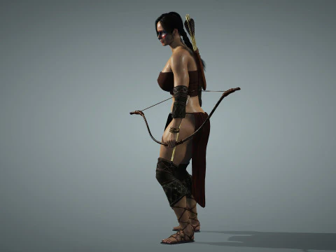 Female Apache Warrior 3D Model