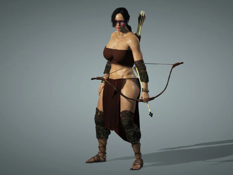 Female Apache Warrior 3D Model