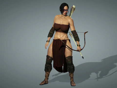 Female Apache Warrior 3D Model