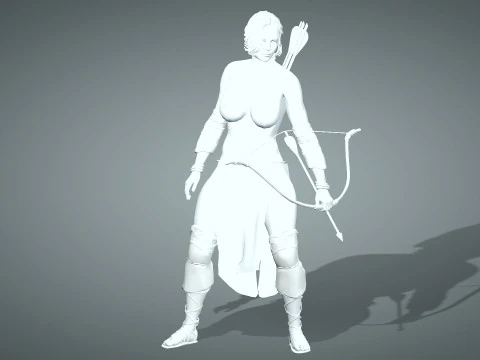 Female Apache Warrior 3D Model