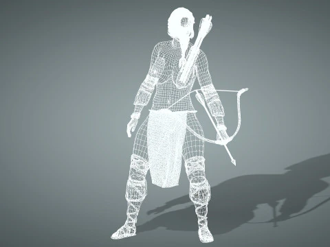 Female Apache Warrior 3D Model