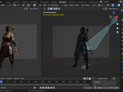Female Apache Warrior 3D Model