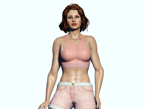 Sexy Fitness Girl 3D Model