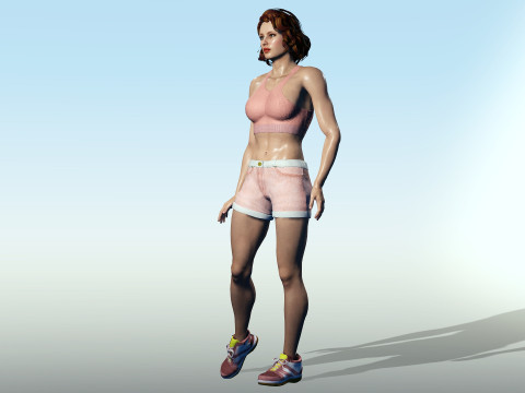 Sexy Fitness Girl Modelo 3D
