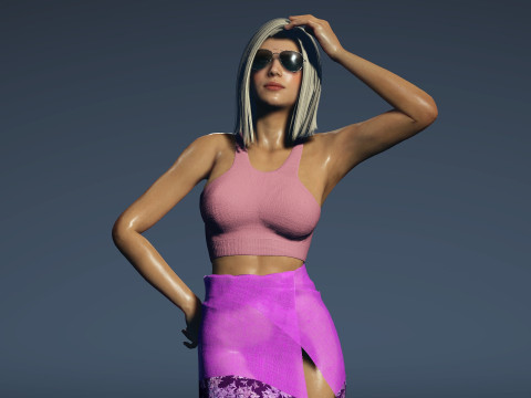 Sexy Summer Girl Helen 3D Model