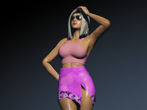 Sexy Summer Girl Helen 3D Модель