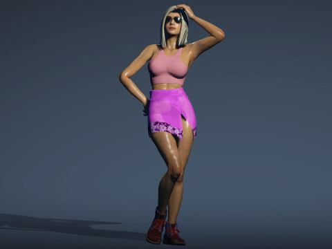 Sexy Summer Girl Helen 3D Модель