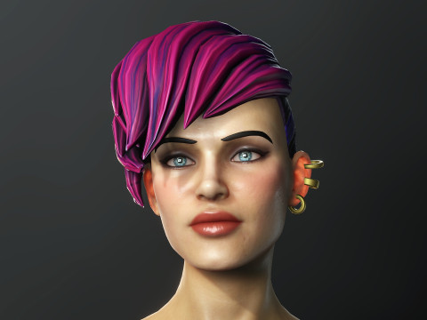 Cartoonish Female Fighter Modelo 3D
