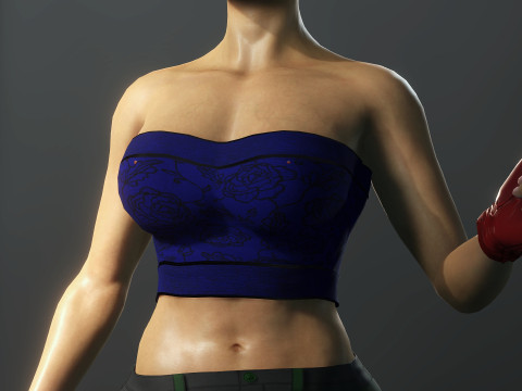 Cartoonish Female Fighter Modelo 3D