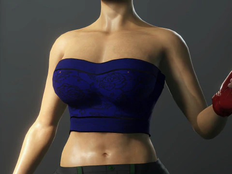 Cartoonish Female Fighter 3D Model