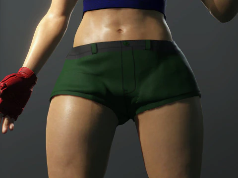 Cartoonish Female Fighter 3D Model