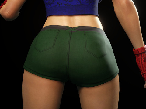 Cartoonish Female Fighter Modelo 3D