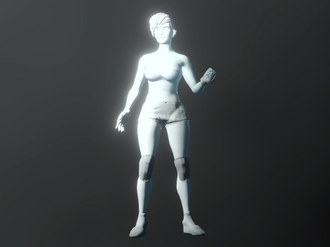 Cartoonish Female Fighter Modelo 3D