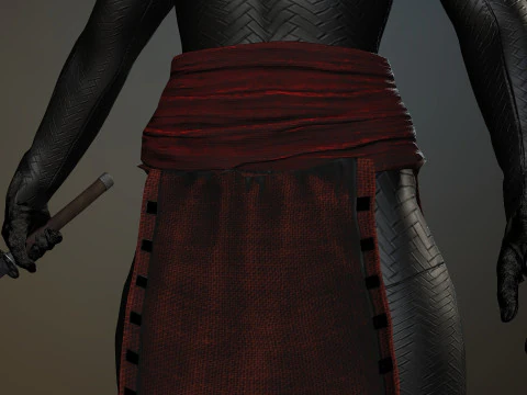 Female Ninja Warrior 3D Model