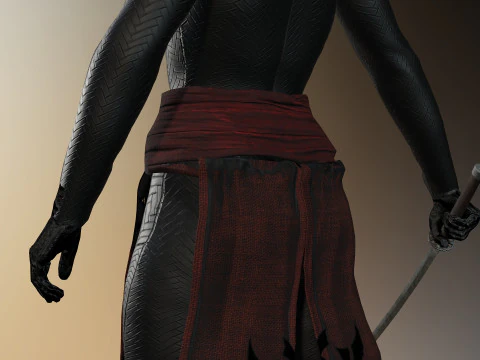 Female Ninja Warrior 3D Model