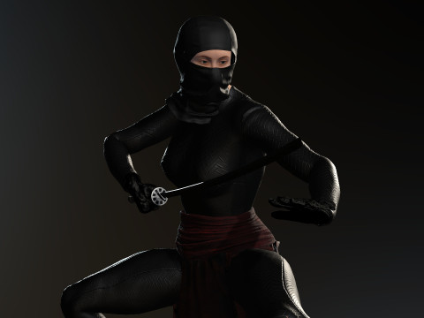 Female Ninja Warrior Model 3D