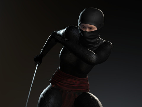Female Ninja Warrior Model 3D