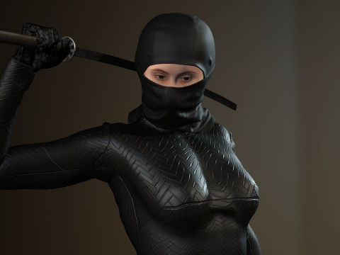 Female Ninja Warrior Model 3D