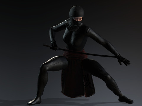 Female Ninja Warrior Model 3D