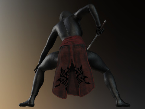Female Ninja Warrior Model 3D