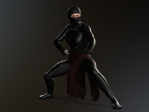 Female Ninja Warrior Model 3D