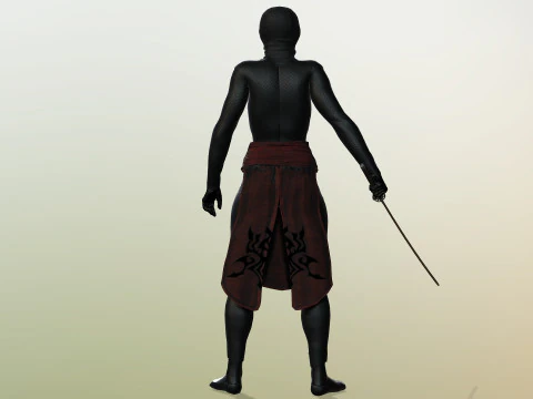 Female Ninja Warrior 3D Model