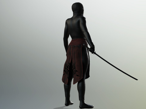 Female Ninja Warrior Model 3D