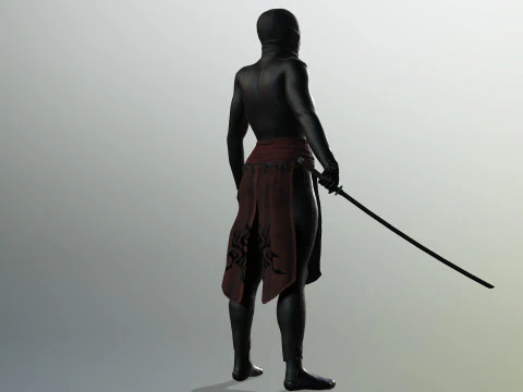 Female Ninja Warrior 3D Model