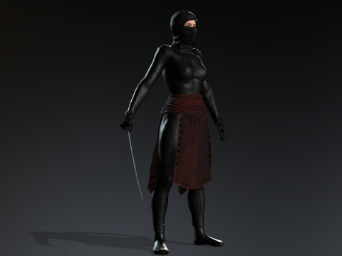 Female Ninja Warrior Model 3D