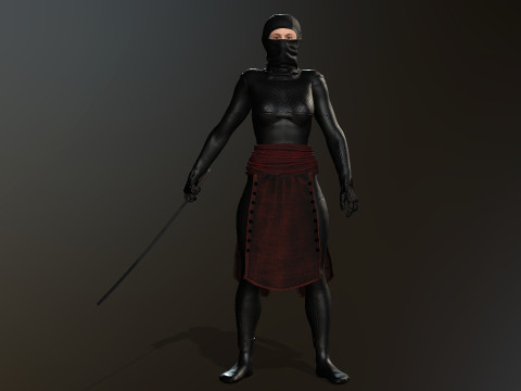Female Ninja Warrior Model 3D