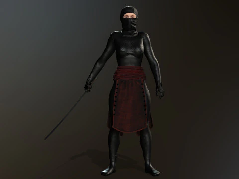 Female Ninja Warrior 3D Model