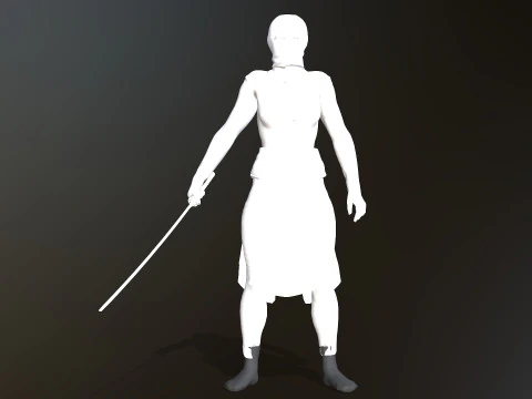 Female Ninja Warrior 3D Model