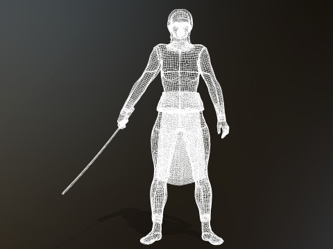 Female Ninja Warrior Model 3D