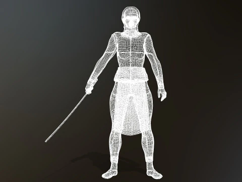 Female Ninja Warrior 3D Model