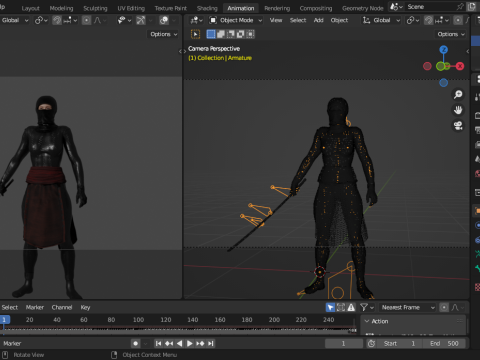 Female Ninja Warrior Model 3D
