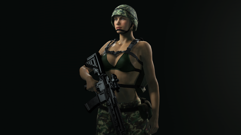 Female Marine Soldier 3D Модель .c4d .max .obj .3ds .fbx .stl .blend 