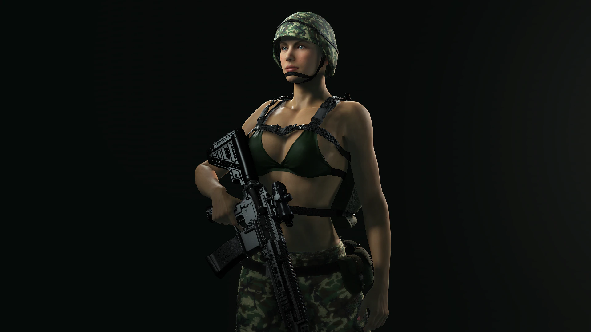 Female Marine Soldier 3D Model .c4d .max .obj .3ds .fbx .stl .blend