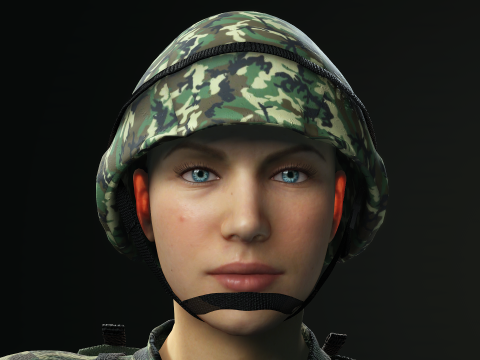 Female Marine Soldier 3D Модель